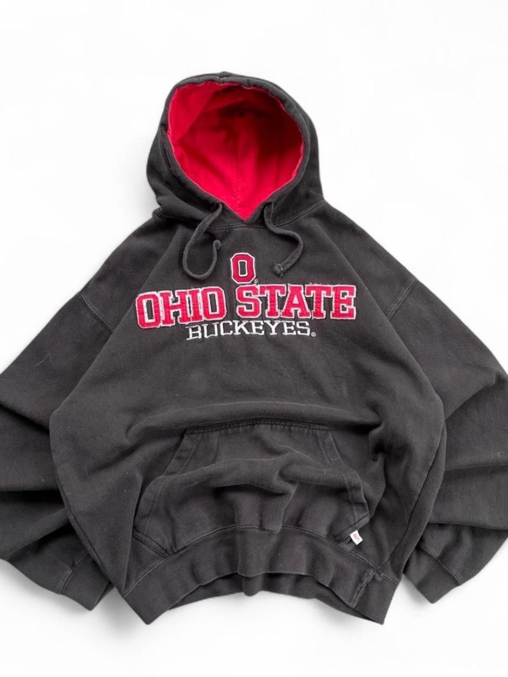 Ohio State Buckeyes Black Pullover Hoodie with Red Lining